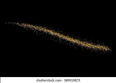 Gold glitter texture isolated on black. Amber particles color. Celebratory background. Golden explosion of confetti. Vector illustration,eps 10.