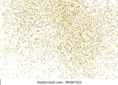 Gold glitter texture isolated on white. Amber color background. Golden explosion of confetti. Vector illustration,eps 10.