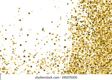 Gold glitter texture isolated on white. Amber color background. Golden explosion of confetti. Vector illustration,eps 10.