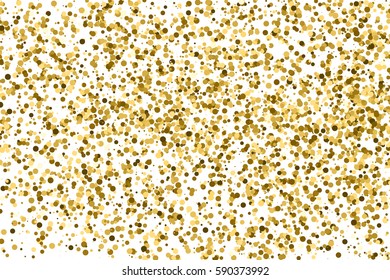 Gold glitter texture isolated on white. Amber color background. Golden explosion of confetti. Vector illustration,eps 10.