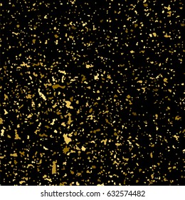 Gold glitter texture isolated on black square. Amber particles color. Celebratory background. Golden explosion of confetti. Vector illustration,eps 10.