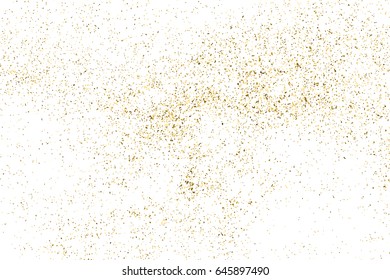 Gold glitter texture isolated on white. Amber particles color. Celebratory background. Golden explosion of confetti. Vector illustration,eps 10.