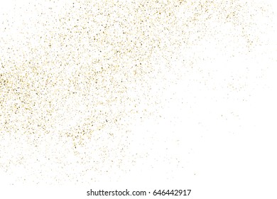 Gold glitter texture isolated on white. Amber particles color. Celebratory background. Golden explosion of confetti. Vector illustration,eps 10.