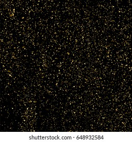 Gold glitter texture isolated on black square. Amber particles color. Celebratory background. Golden explosion of confetti. Vector illustration,eps 10.