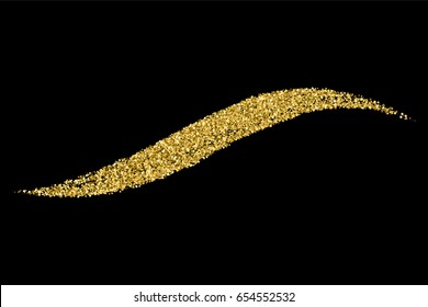 Gold glitter texture isolated on black. Amber particles color. Celebratory background. Golden explosion of confetti. Vector illustration,eps 10.