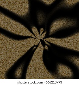 Gold glitter texture isolated on black background. Golden dots background. Vector illustration.