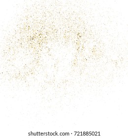 Gold glitter texture isolated on white square. Amber particles color. Celebratory background. Explosion of confetti. Vector illustration,eps 10.