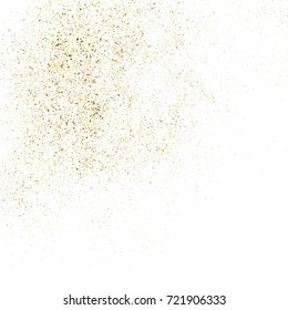 Gold glitter texture isolated on white square. Amber particles color. Celebratory background. Explosion of confetti. Vector illustration,eps 10.
