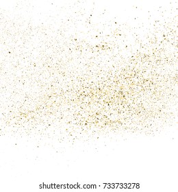 Gold glitter texture isolated on white square. Amber particles color. Celebratory background. Explosion of confetti. Vector illustration,eps 10.
