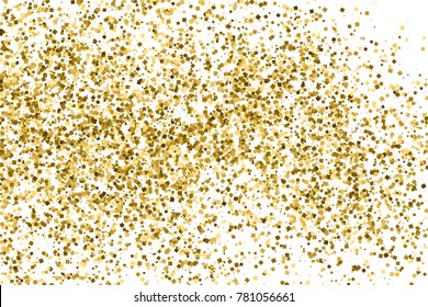 Gold glitter texture isolated on white. Amber color background. Golden explosion of confetti. Vector illustration,eps 10.