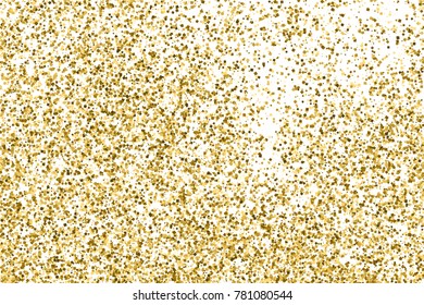 Gold glitter texture isolated on white. Amber color background. Golden explosion of confetti. Vector illustration,eps 10.