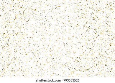 Gold glitter texture isolated on white. Amber particles color. Celebratory background. Golden explosion of confetti. Vector illustration,eps 10.