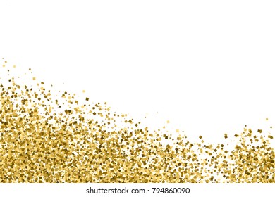 Gold glitter texture isolated on white. Amber color background. Golden explosion of confetti. Vector illustration,eps 10.