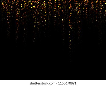 Gold glitter texture on black background. Vector illustration