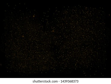 Gold glitter texture on a black background. Holiday background. Golden explosion of confetti. Golden grainy abstract texture on a black background. Design element. Vector illustration,eps 10.