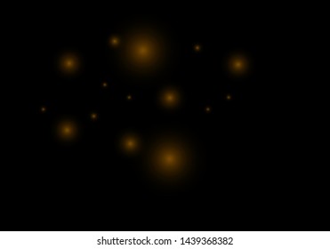 Gold glitter texture on a black background. Holiday background. Golden explosion of confetti. Golden grainy abstract texture on a black background. Design element. Vector illustration,eps 10.
