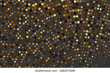 Textura dorada brillante sobre fondo negro. Fondo de vacaciones. Textura abstracta granulada dorada sobre fondo negro. Elemento de diseño. Ilustración vectorial, pasos 10.