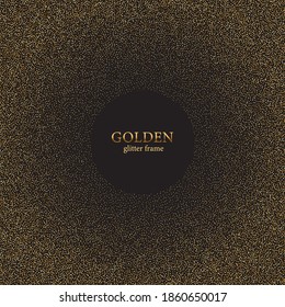 Gold glitter texture on a black background. Golden grainy abstract texture on a black background.