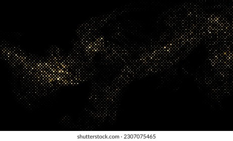 Gold glitter texture on black background. Golden color. Abstract particles of golden color on a background. Glitter confetti.