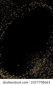 Textura de brillo dorado sobre fondo negro. Fondo festivo. Explosión dorada de confeti. Textura abstracta granulada dorada en un fondo negro. Elemento de diseño.