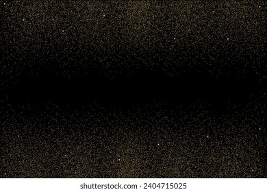 Textura de brillo dorado en un fondo negro. Explosión dorada de confeti. Textura abstracta dorada sobre un fondo negro granulado. Elemento de diseño. ilustración abierta, 10 pasos.