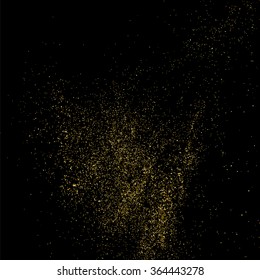 Gold glitter texture on  black background.  Vector illustration,eps 10.