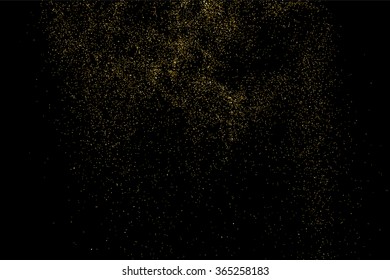 Gold glitter texture on  black background.  Vector illustration,eps 10.