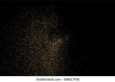 Gold glitter texture on  black background. Vector illustration,eps 10.