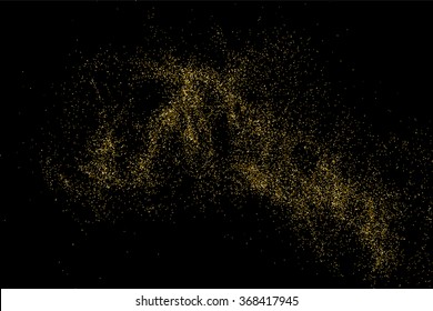 Gold glitter texture on  black background. Vector illustration,eps 10.