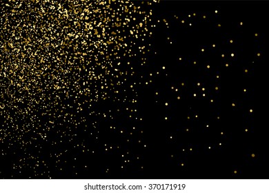 Gold glitter texture on  black background. Vector illustration,eps 10.
