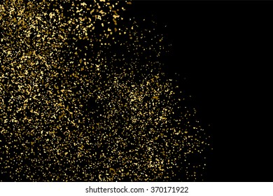 Gold glitter texture on  black background. Design element. Vector illustration,eps 10.