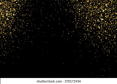 Gold glitter texture on  black background.  Vector illustration,eps 10.