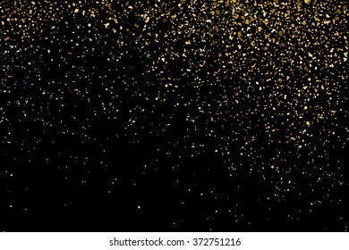 Gold glitter texture on  black background. Vector illustration,eps 10.