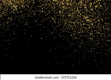 Gold glitter texture on  black background. Vector illustration,eps 10.