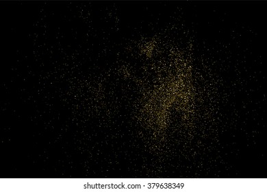 Gold glitter texture on  black background. . Design element. Vector illustration,eps 10.