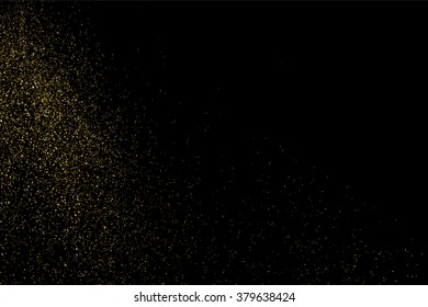 Gold glitter texture on  black background.  Vector illustration,eps 10.