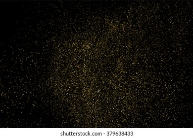 Gold glitter texture on  black background. . Vector illustration,eps 10.