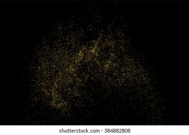 Gold glitter texture on  black background. Vector illustration,eps 10.