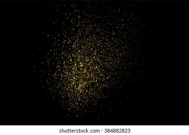 Gold glitter texture on  black background. Vector illustration,eps 10.