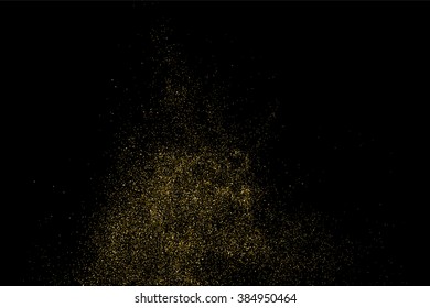 Gold glitter texture on  black background.  Vector illustration,eps 10.