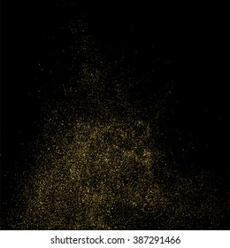 Gold glitter texture on  black background. Vector illustration,eps 10.
