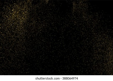 Gold glitter texture on  black background. Vector illustration,eps 10.
