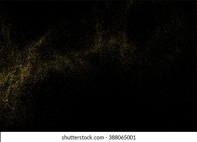 Gold glitter texture on  black background.  Vector illustration,eps 10.
