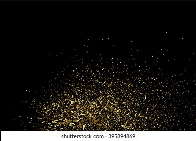 Beautiful Black Background Golden Glitter 3d Stock Illustration 1018973593