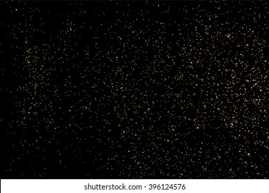 Gold glitter texture on a black background. Golden explosion of confetti. Golden grainy abstract texture on a black background. Design element. Vector illustration,eps 10.