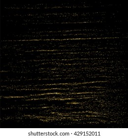 Gold glitter texture on a black background. Aureate design element. Golden explosion of confetti. Vector illustration,eps 10.