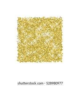 Gold glitter texture on a black background. Golden grainy abstract texture. Golden confetti background. Vector illustration.