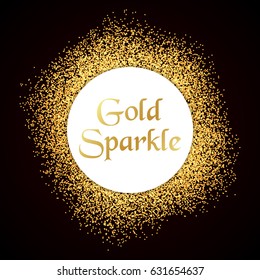 Gold glitter texture on a black background. Vector illustration