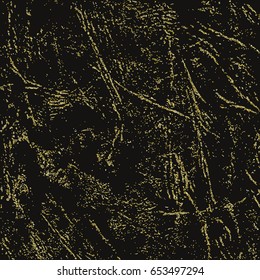 Gold glitter texture on a black background. Vector illustration.