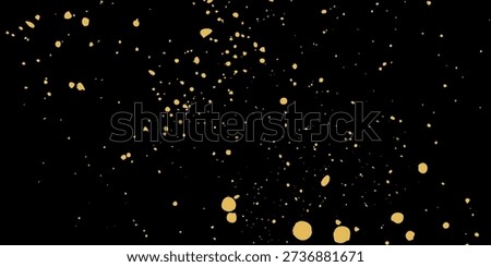 Gold glitter texture on a black background. Holiday background. Golden explosion of confetti. Golden grainy abstract  texture on a black  background. Design element. Vector illustration,eps 10.